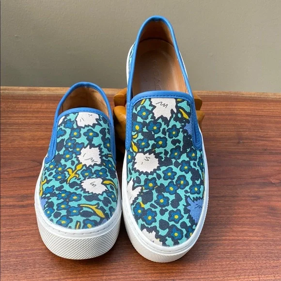 Coach Floral Pattern Slip-on Sneakers - Size 9 - Picture 4 of 14